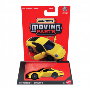 Тематическая Машинка Matchbox Porsche 911 Carrera 4S Moving Parts 1:64 JBW88 Yellow - Retromagaz