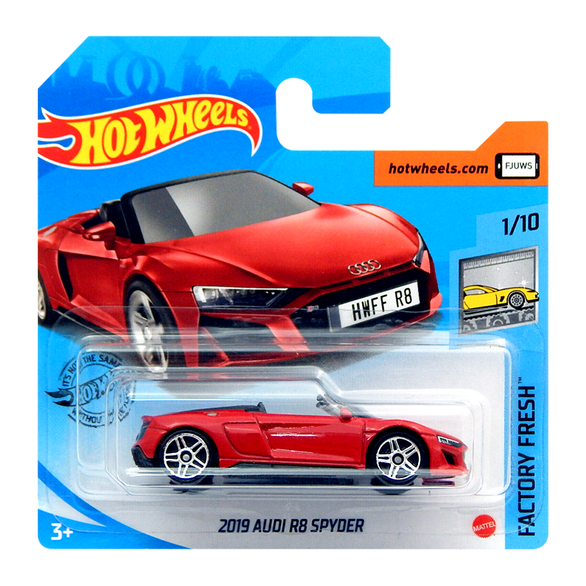 Машинка Базовая Hot Wheels 2019 Audi R8 Spyder Factory Fresh 1:64 GHF93 Red - Retromagaz