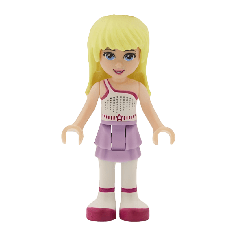 Фигурка Lego Girl Stephanie Lavender Layered Skirt Friends frnd038 2 Б/У - Retromagaz