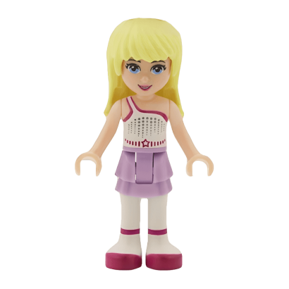 Фигурка Lego Girl Stephanie Lavender Layered Skirt Friends frnd038 2 Б/У - Retromagaz