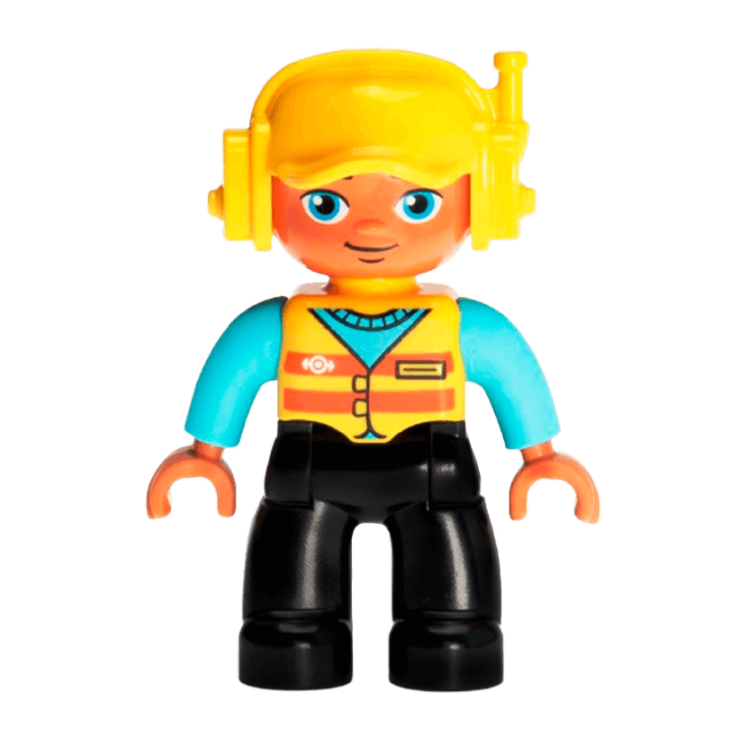 Фігурка Lego Boy Black Legs Medium Azure Shirt Duplo 47394pb253 Б/У - Retromagaz
