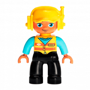 Фігурка Lego Boy Black Legs Medium Azure Shirt Duplo 47394pb253 Б/У