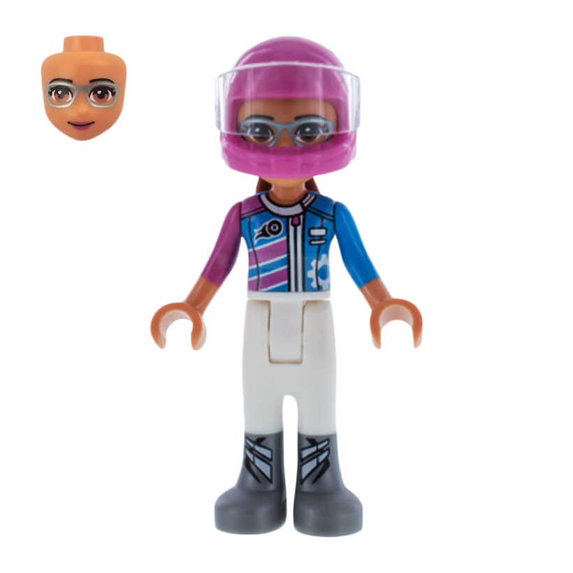 Фігурка Lego Girl Olivia Dark Pink and Dark Azure Racing Jacket Friends frnd268 1 Б/У - Retromagaz