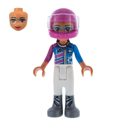 Фигурка Lego Olivia Dark Pink and Dark Azure Racing Jacket Friends Girl frnd268 1 Б/У - Retromagaz