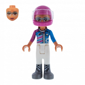 Фигурка Lego Friends Girl Olivia Dark Pink and Dark Azure Racing Jacket frnd268 1 1шт Б/У Хороший - Retromagaz