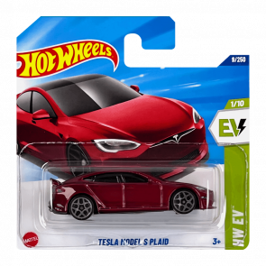 Машинка Базова Hot Wheels Tesla Model S Plaid EV 1:64 HYW86 Red