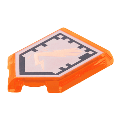 Плитка Lego Pentagonal with Nexo Power Shield Pattern Backlash Lightning Модифицированная Декоративная 2 x 3 22385pb035 6132658 Trans-Neon Orange 4шт Б/У - Retromagaz