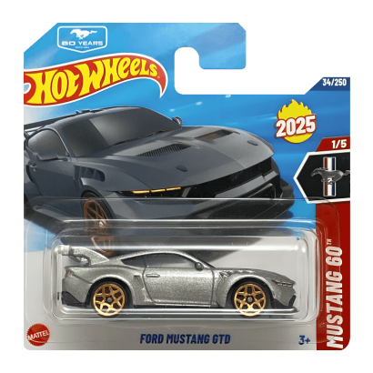 Машинка Базова Hot Wheels Ford Mustang GTD Mustang 60th 1:64 HYW19 Silver - Retromagaz