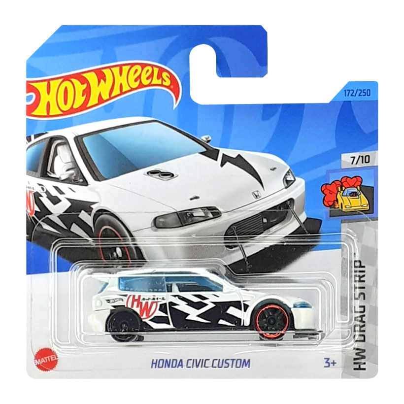 Машинка Базовая Hot Wheels Honda Civic Custom Drag Strip 1:64 HKH33 White - Retromagaz