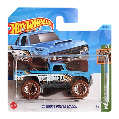 Машинка Базовая Hot Wheels '70 Dodge Power Wagon Mud Studs 1:64 HKH76 Light Blue - Retromagaz
