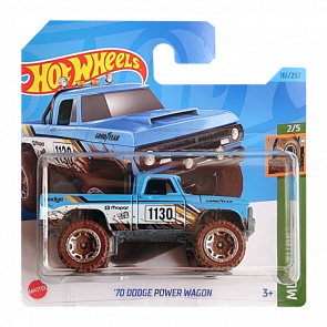 Машинка Базова Hot Wheels '70 Dodge Power Wagon Mud Studs 1:64 HKH76 Light Blue - Retromagaz