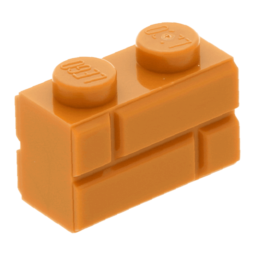 Кубик 10шт Lego Модифицированная with Masonry Profile 1 x 2 98283 4656783 Medium Nougat Б/У - Retromagaz