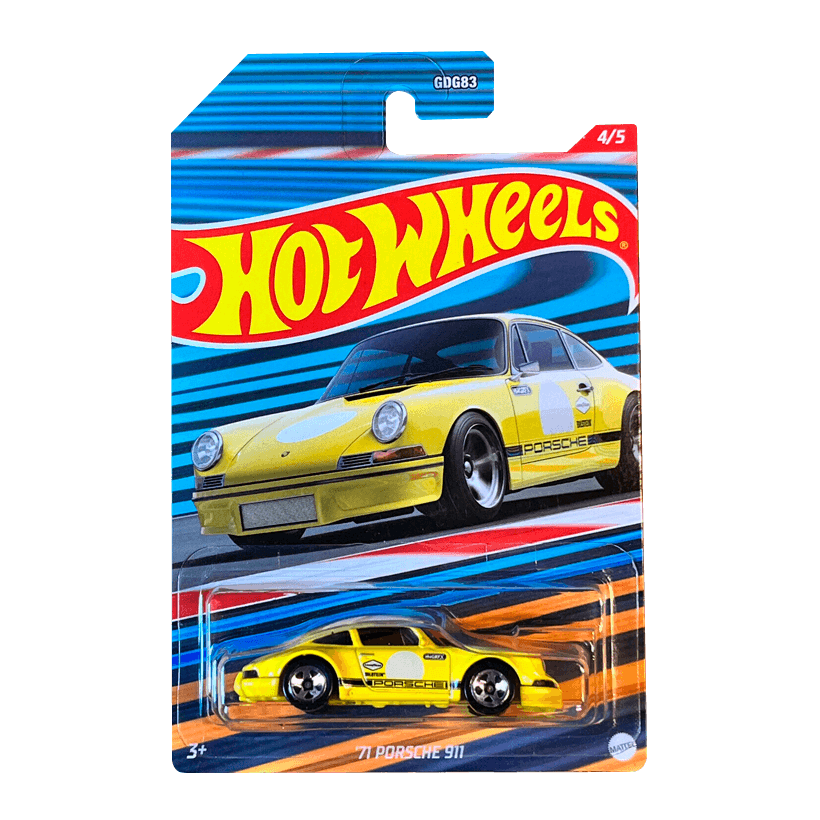 Тематична Машинка Hot Wheels Porsche '71 Porsche 911 Racing Circuit 1:64 HDG72 Yellow - Retromagaz