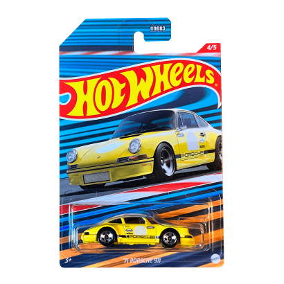 Тематическая Машинка Hot Wheels '71 Porsche 911 Racing Circuit 1:64 HDG72 Yellow - Retromagaz