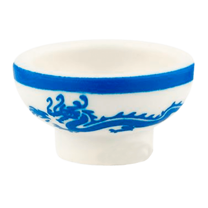 Посуд Lego Bowl Asian with Blue Rim and Dragon Pattern 34172pb02 6198980 White Б/У - Retromagaz