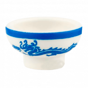 Посуда Lego Bowl Asian with Blue Rim and Dragon Pattern 34172pb02 6198980 White Б/У