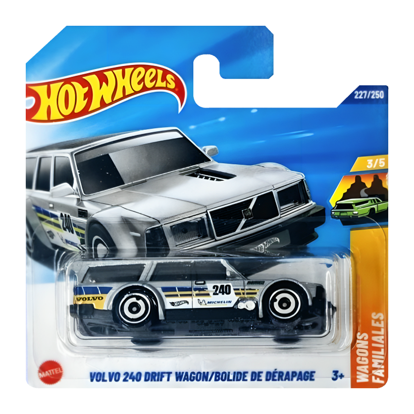 Машинка Базовая Hot Wheels Volvo 240 Drift Wagon Wagons 1:64 JBB40 Silver - Retromagaz