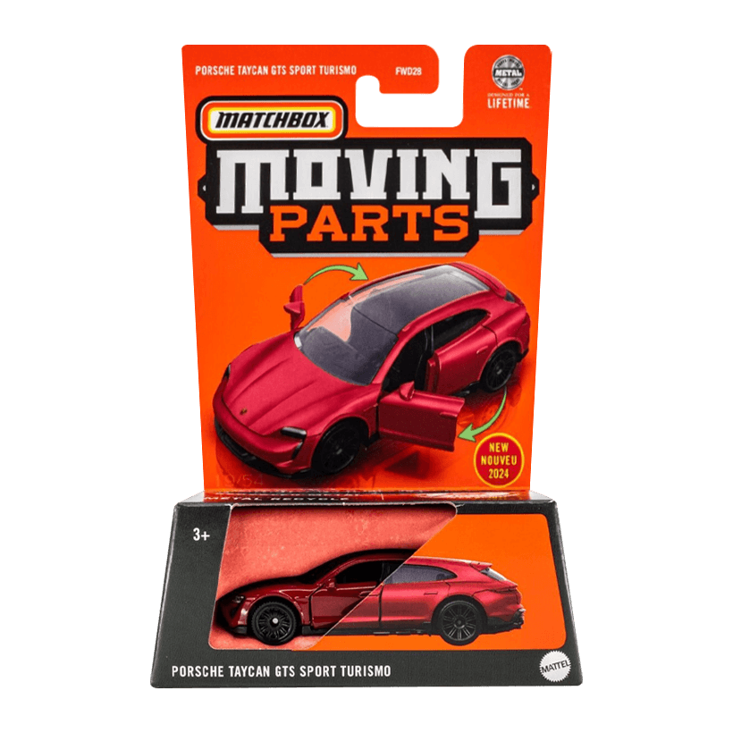 Тематична Машинка Matchbox Porsche Porsche Taycan GTS Sport Turismo Moving Parts 1:64 FWD28/HVM84 Red - Retromagaz