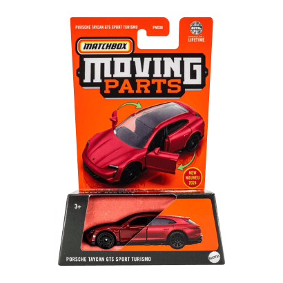 Тематическая Машинка Matchbox Porsche Taycan GTS Sport Turismo Moving Parts 1:64 FWD28/HVM84 Red - Retromagaz