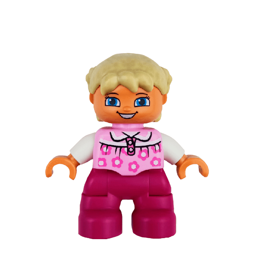 Фігурка Lego Girl Magenta Legs Bright Pink Top Duplo 47205pb028 Б/У - Retromagaz