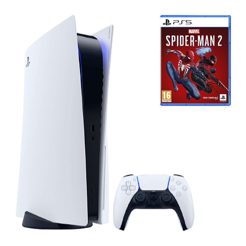 Набор Консоль Sony PlayStation 5 Blu-ray 825GB White Без Геймпада Б/У  + Игра Marvel’s Spider-Man 2 Русская Озвучка - Retromagaz