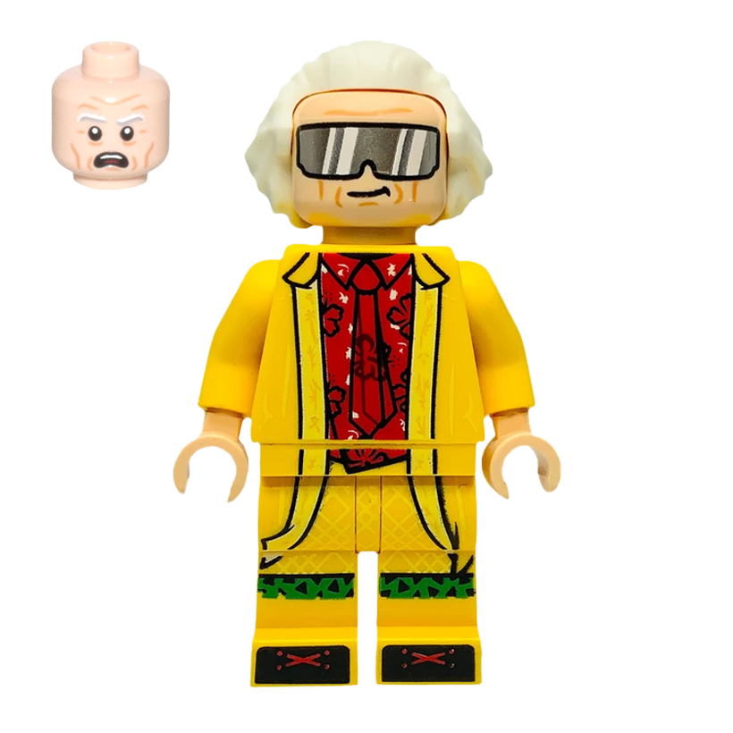 Фігурка Lego Back to the Future Doc Brown Long Hair Yellow Coat Films btf002 10300 Б/У - Retromagaz