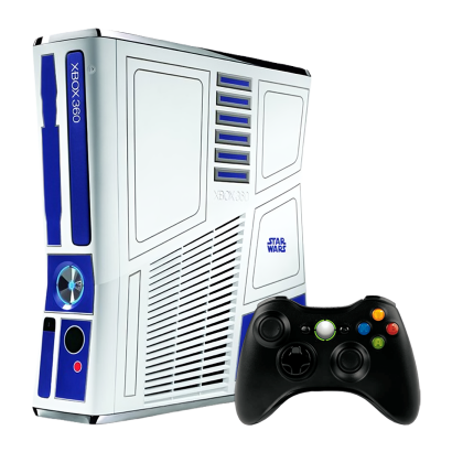 Набор Консоль Microsoft Xbox 360 S Star Wars Limited Edition Freeboot 500GB White Blue + 5 Встроенных Игр Б/У  + Геймпад Беспроводной RMC Black Новый - Retromagaz