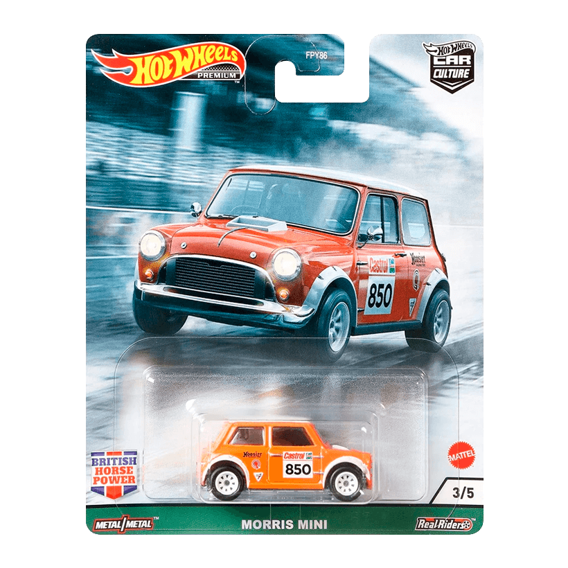 Машинка Premium Hot Wheels Morris Mini British Horsepower 1:64 GRJ59 Orange - Retromagaz