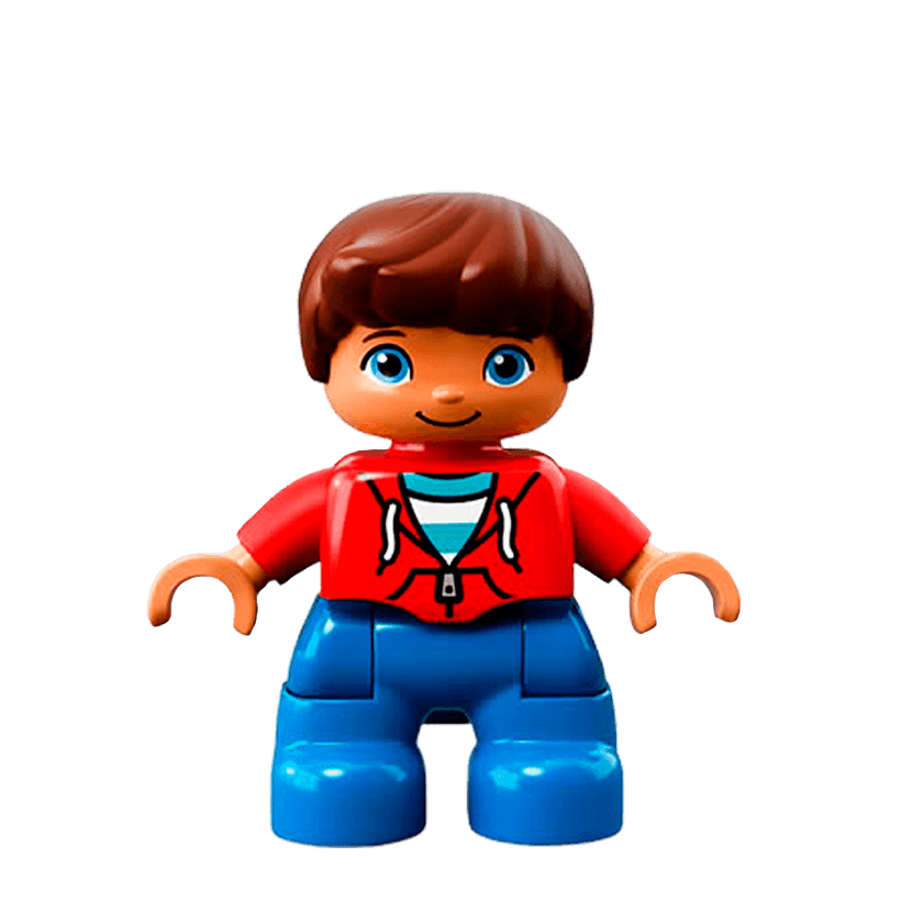 Фігурка Lego Boy Blue Legs Red Top Duplo 47205pb056 Б/У - Retromagaz