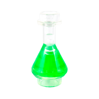 Посуда Lego Bottle Erlenmeyer Flask with Trans-Bright Green Fluid Pattern 93549pb01 4618266 6199070 6245205 Trans Clear 2шт Б/У - Retromagaz