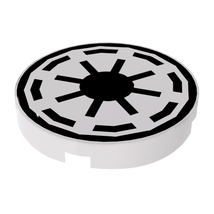 Плитка Lego Кругла Декоративна Tile Round Star Wars Republic Pattern 2 x 2 4150ps6 4164206 White Б/У - Retromagaz
