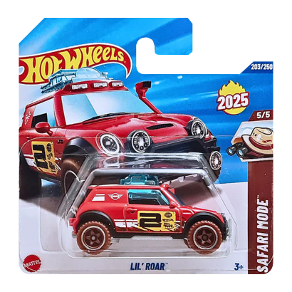Машинка Базовая Hot Wheels Lil' Roar Mini Cooper Safari 1:64 HYW44 Red - Retromagaz
