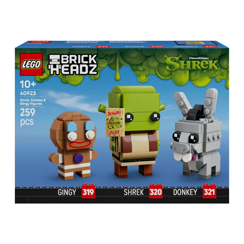 Конструктор Lego Shrek, Donkey & Gingy Figures BrickHeadz 40923 Новый - Retromagaz