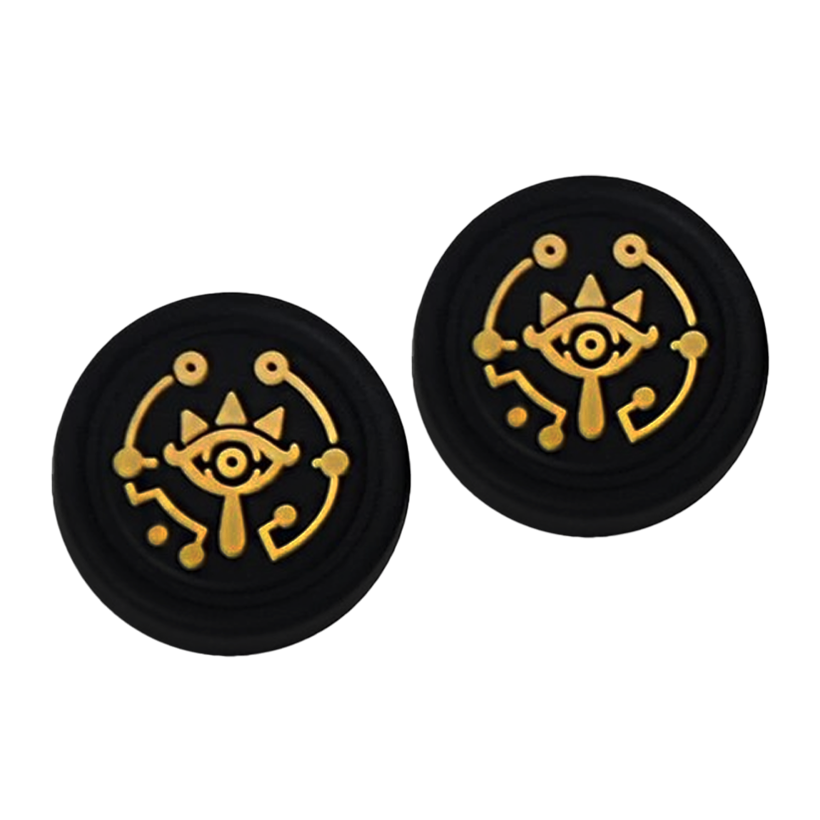 Накладки на Стіки 2шт RMC Zelda Sheikah Nintendo Switch Black Gold - Retromagaz