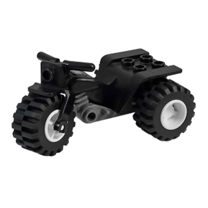 Транспорт Lego Tricycle with Dark Bluish Gray Chassis & White Wheels Мотоцикл 30187c06 4113819 Black Б/У - Retromagaz