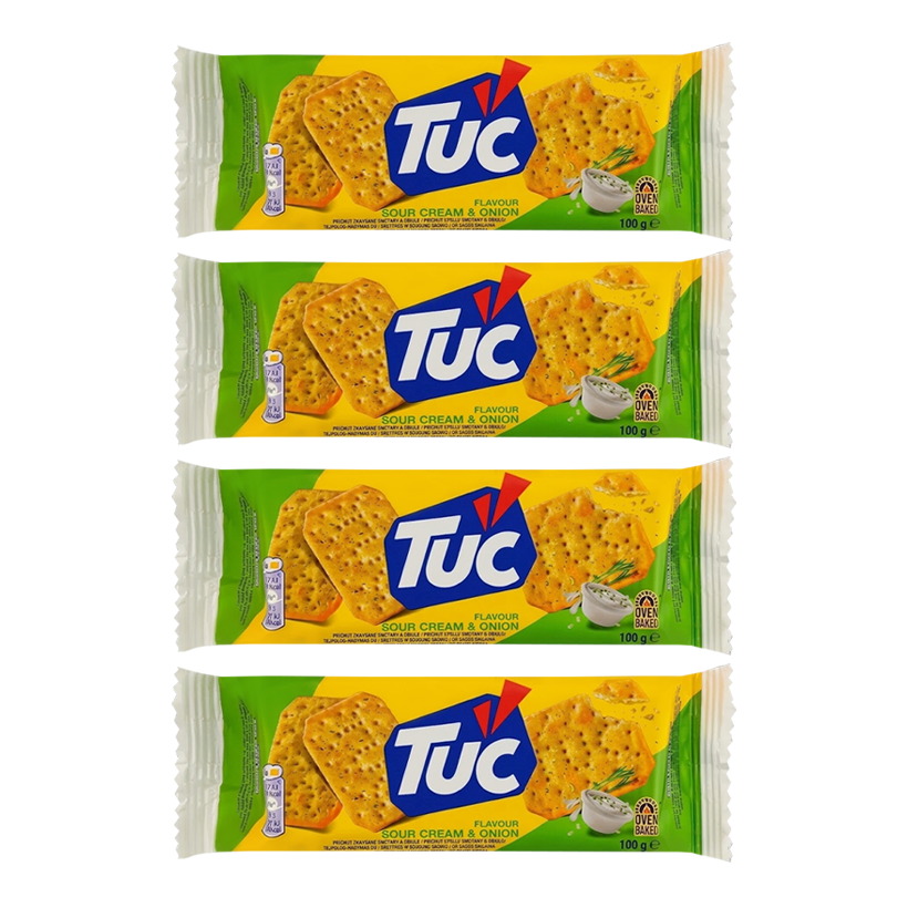 Набор Крекеры 4шт Tuc со Вкусом Сметаны с Луком 100g - Retromagaz