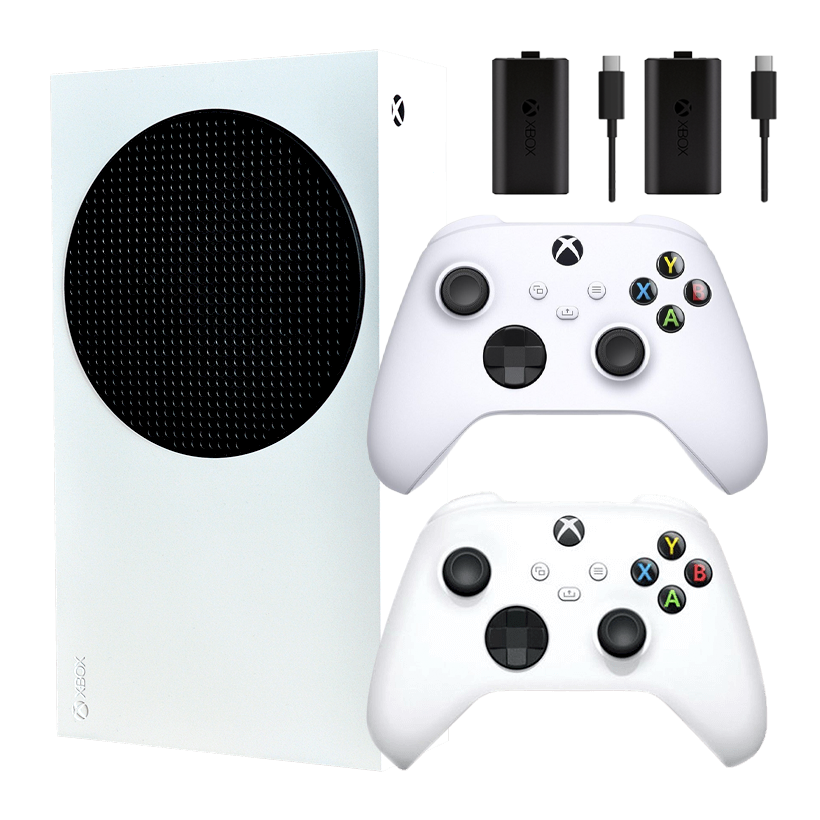 Набор Консоль Microsoft Xbox Series S 512GB White Новый  + Геймпад Беспроводной Controller Robot + Аккумулятор Play and Charge Kit + Кабель USB Type-C Black 2шт - Retromagaz
