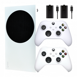 Набір Консоль Microsoft Xbox Series S 512GB White Новий  + Геймпад Бездротовий + Акумулятор Play and Charge 2шт - Retromagaz