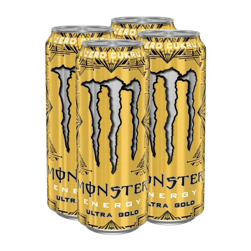 Набор Напиток Энергетический 4шт Monster Energy Ultra Gold Pineapple 500ml - Retromagaz