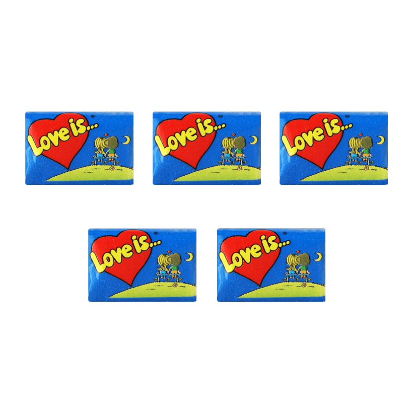 Жувальна Гумка Love is... Банан Полуниця 5шт 4,2g - Retromagaz