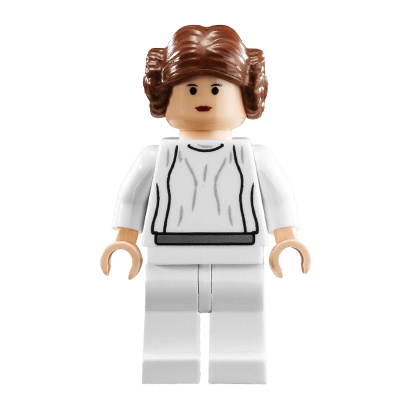 Фигурка Lego Повстанец Princess Leia Light Nougat White Dress Big Eyes Star Wars sw0175b 10188 Б/У - Retromagaz