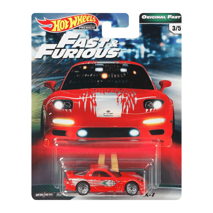 Машинка Premium Hot Wheels `95 Mazda RX-7 Fast & Furious 1:64 GBW82 Red - Retromagaz