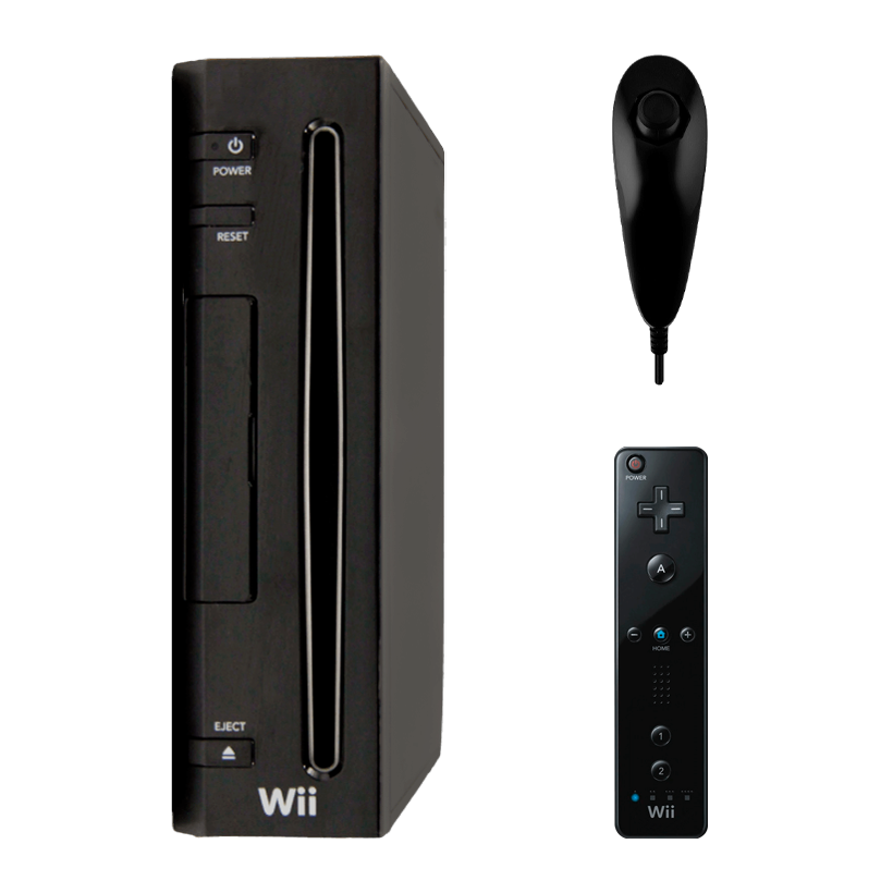 Набор Консоль Nintendo Wii RVL-001 Europe 512MB Black Б/У  + Контроллер Проводной Nunchuk + Беспроводной Remote - Retromagaz