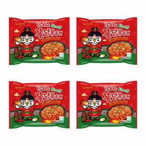 Набір Локшина Samyang 4шт Buldak Kimchi HOT Chicken Flavor Гостра 135g Набір Локшина Samyang 4шт Buldak Kimchi HOT Chicken Flavor Гостра 135g - Retromagaz