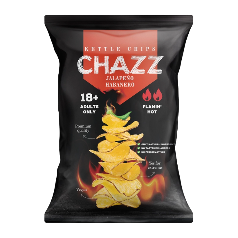 Чипси Chazz Jalapeno & Habanero Pepper 18+ 90g - Retromagaz