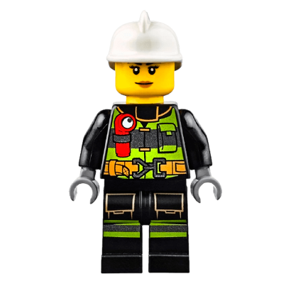 Фігурка Lego 973pb2187 Reflective Stripes with Utility Belt and Flashlight City Fire cty0627 Б/У - Retromagaz