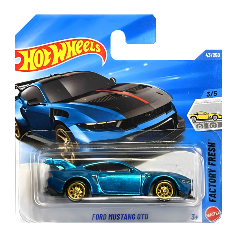 Машинка Базовая Hot Wheels Ford Mustang GTD Super Treasure Hunt STH Factory Fresh 1:64 JJM16 Blue - Retromagaz
