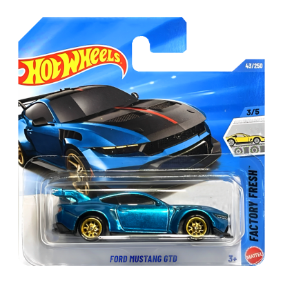 Машинка Базовая Hot Wheels Ford Mustang GTD Super Treasure Hunt STH Factory Fresh 1:64 JJM16 Blue - Retromagaz