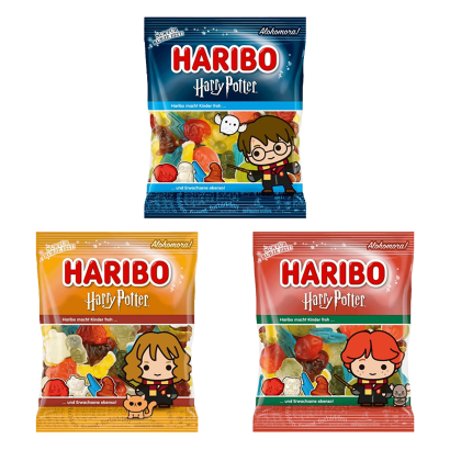 Набор Конфеты Жевательные  Haribo Harry Potter 160g  + Hermione Granger Harry Potter + Ron Weasley Harry Potter - Retromagaz