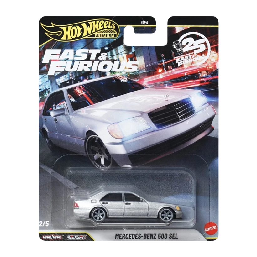 Машинка Premium Hot Wheels Mercedes-Benz 500 SEL Fast & Furious 1:64 JHW67 Grey - Retromagaz